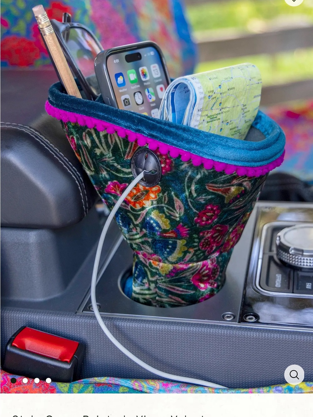 Natural life car cupholder organizer